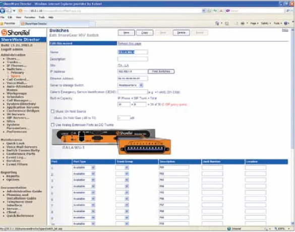 Figure 1. ShoreTel Director: Built from the ground up, ShoreTel Unified Communications provides a fully  integrated, browser-based, single-administrator user interface.