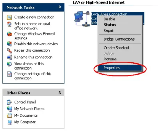 Figure 3 : connection menu