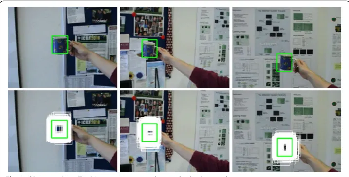 Fig. 2 Object tracking. Tracking moving cup with complex background
