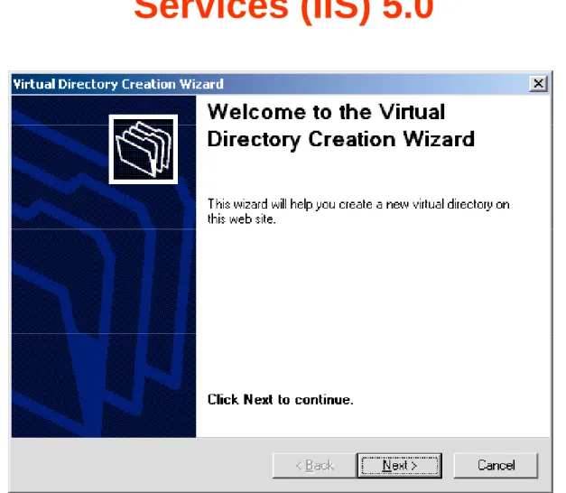 Fig. 21.4 Virtual Directory Creation Wizard welcome dialog.