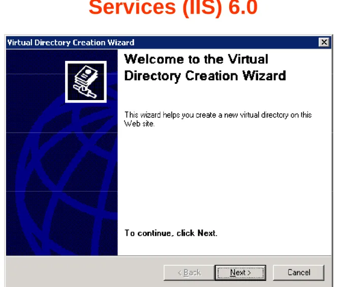 Fig. 21.9 Virtual Directory Creation Wizard welcome dialog.