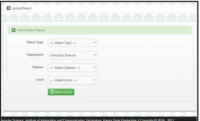 Figure 6. View Student Record Option. 