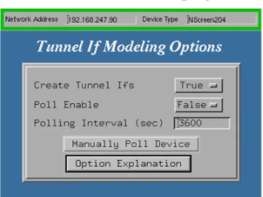 Figure 2:  Tunnel If Modeling Options View