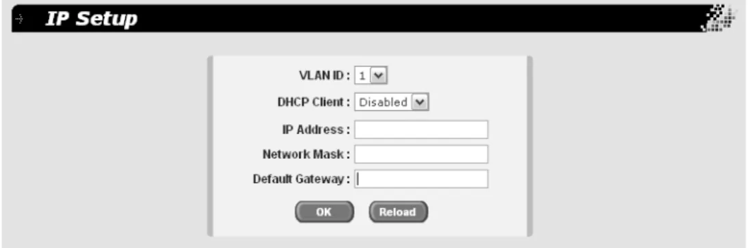 Figure 2. IP Setup Page