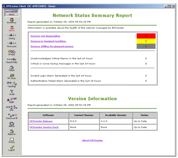 Figure 4: The EPICenter Home page.