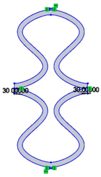 Figure 1. 2D Sketch of a Section of Stent. 