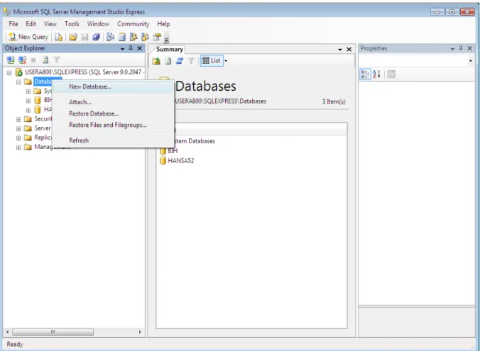 Figure 1: Creating a new SQL Database