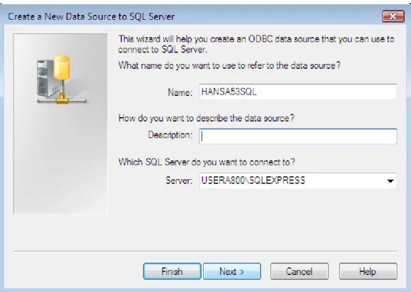 Figure 1: Setting a new SQL Server DSN