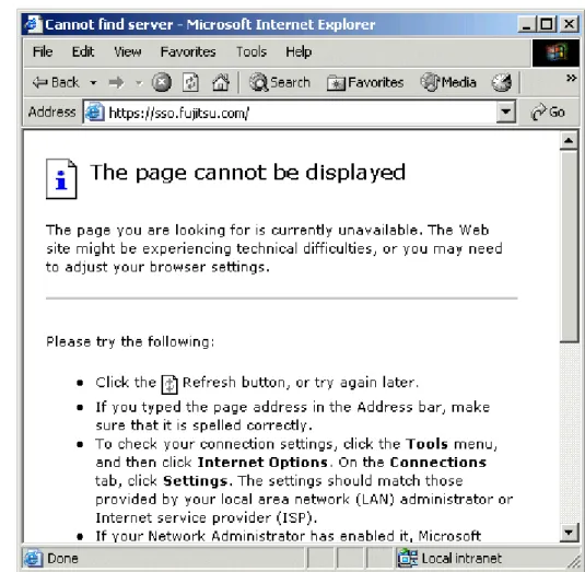 Figure 1-36  Example of Screen Shown when Page Cannot be Displayed 