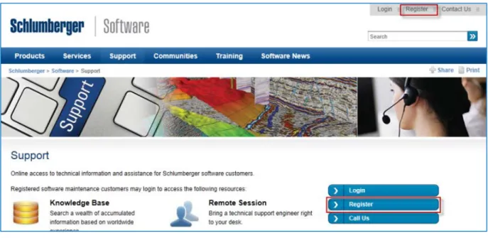 Figure 11   Support – Register link 