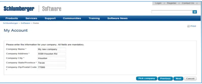 Figure 7   My Account – selecting your company 