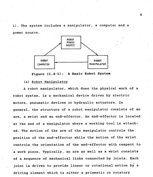 Figure (1.4-1): A Basic Robot System 