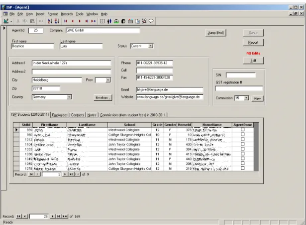 Figure 5 Agents screen