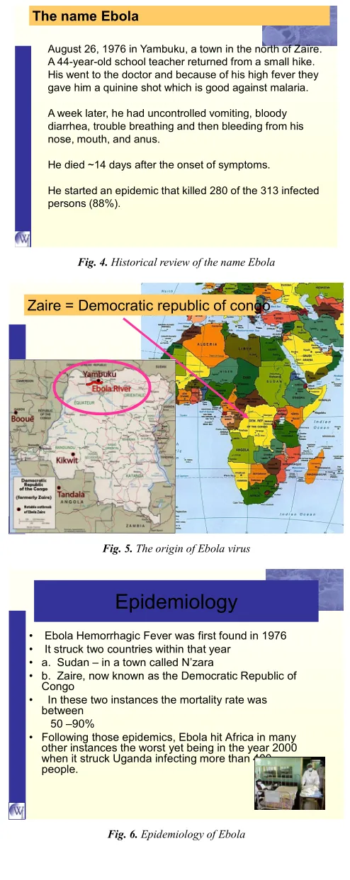 Fig. 6. Epidemiology of Ebola 