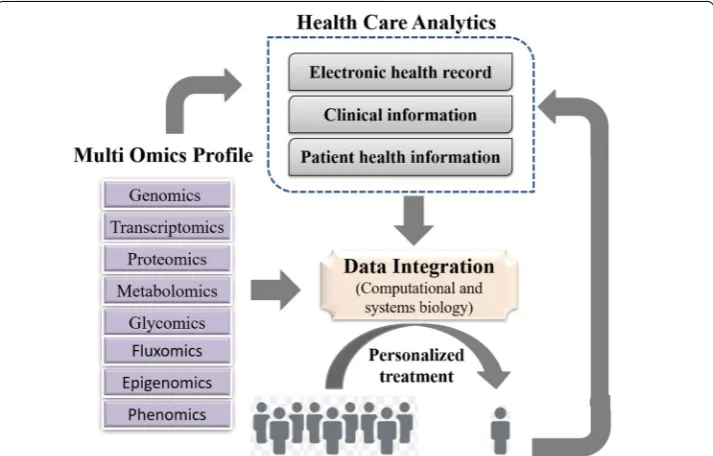 Fig. 3 A framework for integrating omics data and health care analytics to promote personalized treatment