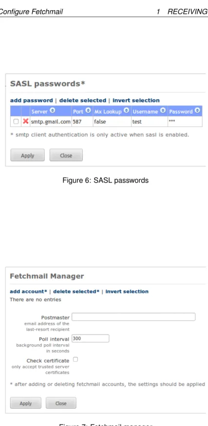 Figure 6: SASL passwords