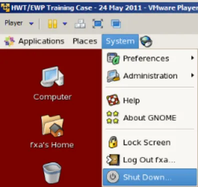 Figure 14: Shutting down the WES virtual machine