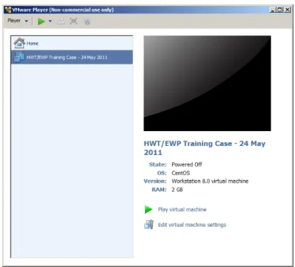 Figure 3: VMware Player Launcher Menu With WES Loaded