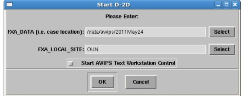 Figure 5: The Start D-2D window with the correct case information supplied