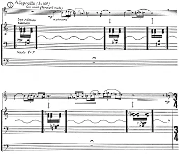 Figure 3.5:  The trumpet changes mutes and character.