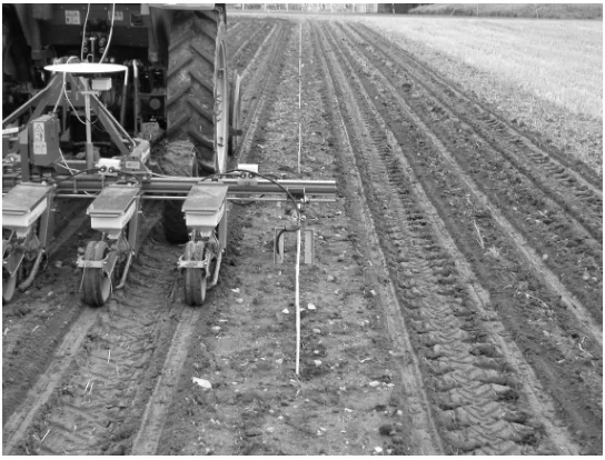 Figure 1. One seeder unit replaced by an infrared light beam sensor.  