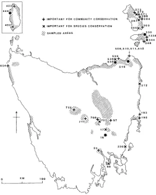 FIG. 1 - Distribution of wetlands recommended for reservation and regions in which wetlands were surveyed