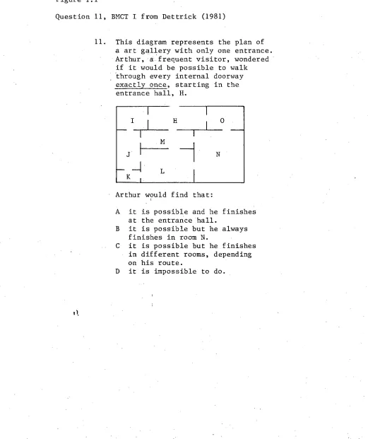 Figure 1.1 Question 11, BMCT I from Dettrick (1981) 