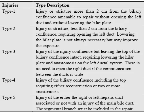 Fig 2. Strasberg et al.’s classification of bile duct injury 