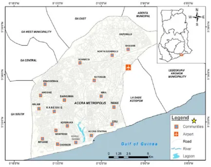 Figure 1. Map of Accra Metropolis. 