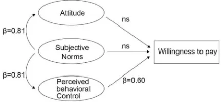Figure 6. Extended TPB model for WTP. β represents standard regression weight. 
