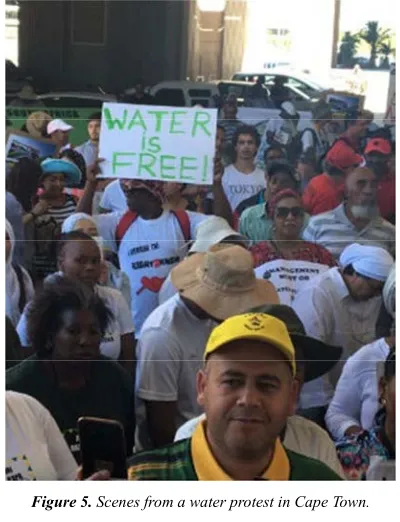 Figure 6. People protesting against major political parties (Democratic Alliance, DA and the African National Congress) asking them to refrain from water issues (Source: [18])