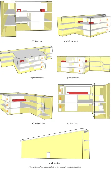 Fig. 2. Views showing the details of the three floors of the building.  