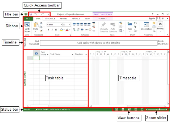Figure 1 – Project 2013 Program Window 