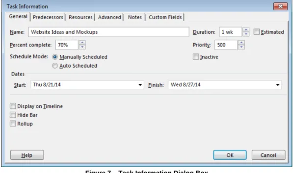 Figure 7 – Task Information Dialog Box 