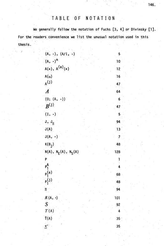 TABLE OF NOTATION 