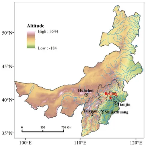 Figure 1. The geomorphologic map of the North China region. 