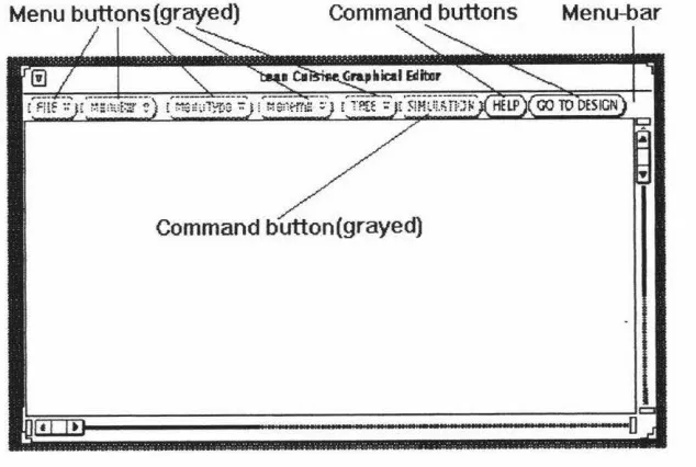 Figure 4.5a. The menu-bar of the simulation mode of the Elc system. 