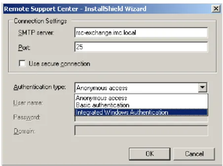 Figure 10: Setting advanced SMTP server connection settings.