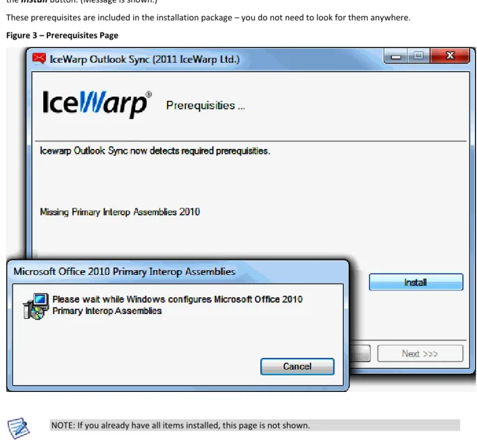 Figure 3 – Prerequisites Page 