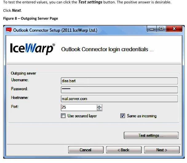 Figure 8 – Outgoing Server Page 