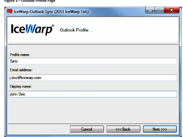 Figure 3 – Outlook Profile Page 