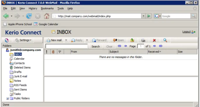 Figure 1.5 The first connection to Kerio WebMail