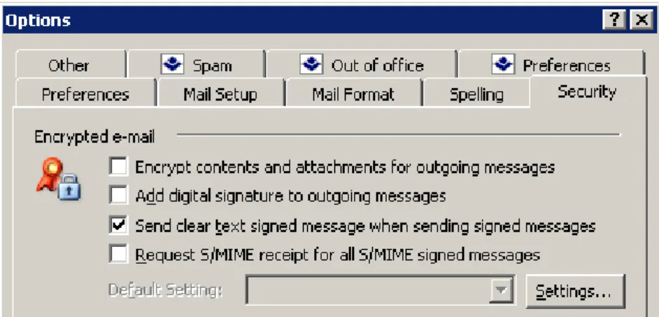 Figure 1.17 Setting verification of digitally signed messages in MS Outlook