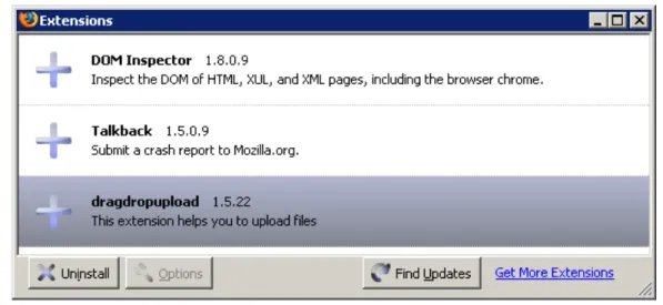 Figure 1.29 The Extensions dialog