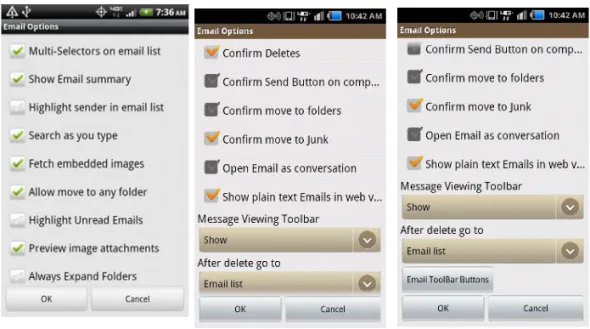 FIGURE 8. Email Options
