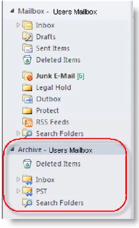 Figure 2: Accessing Archives from Outlook
