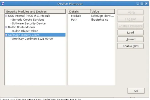 Figure 11: Device Manager: SafeSign Security Module  