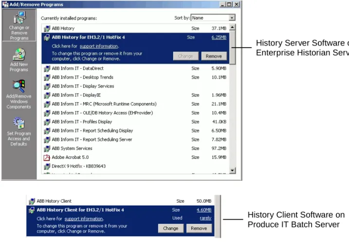 Figure  1.  Checking Your Current History Software Installation