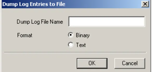 Figure 12-3:  Enter the dump file name and select the dump format in the window