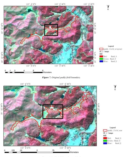 Figure 8. Paddy field boundary modified. 